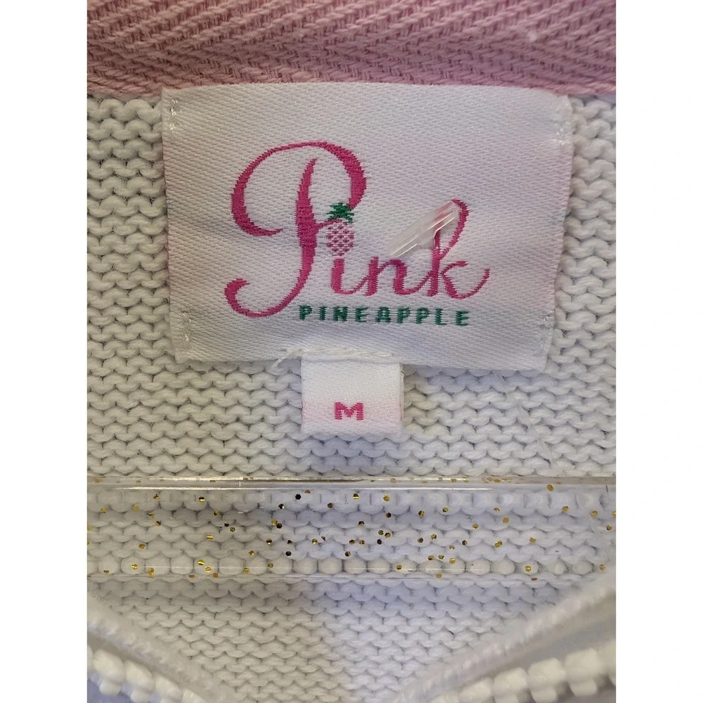 NEW! Pink Pineapple OBX Knit Half Zip Pullover SZ M